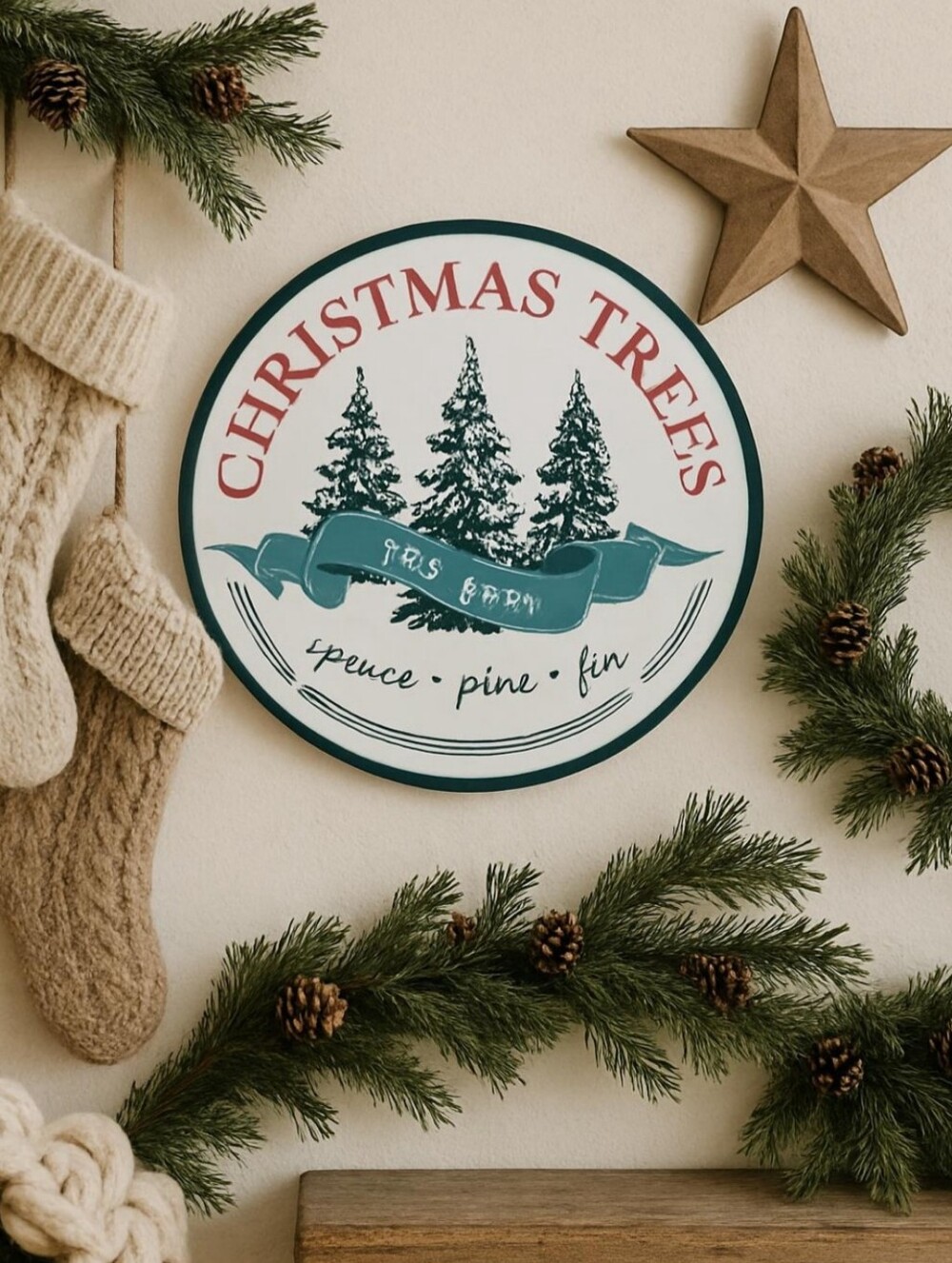 2/$20 Holiday Aisle Christmas Tree Farm Metal Sign 14"D